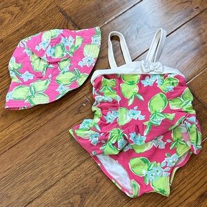 Janie and Jack Swimsuit and Hat.